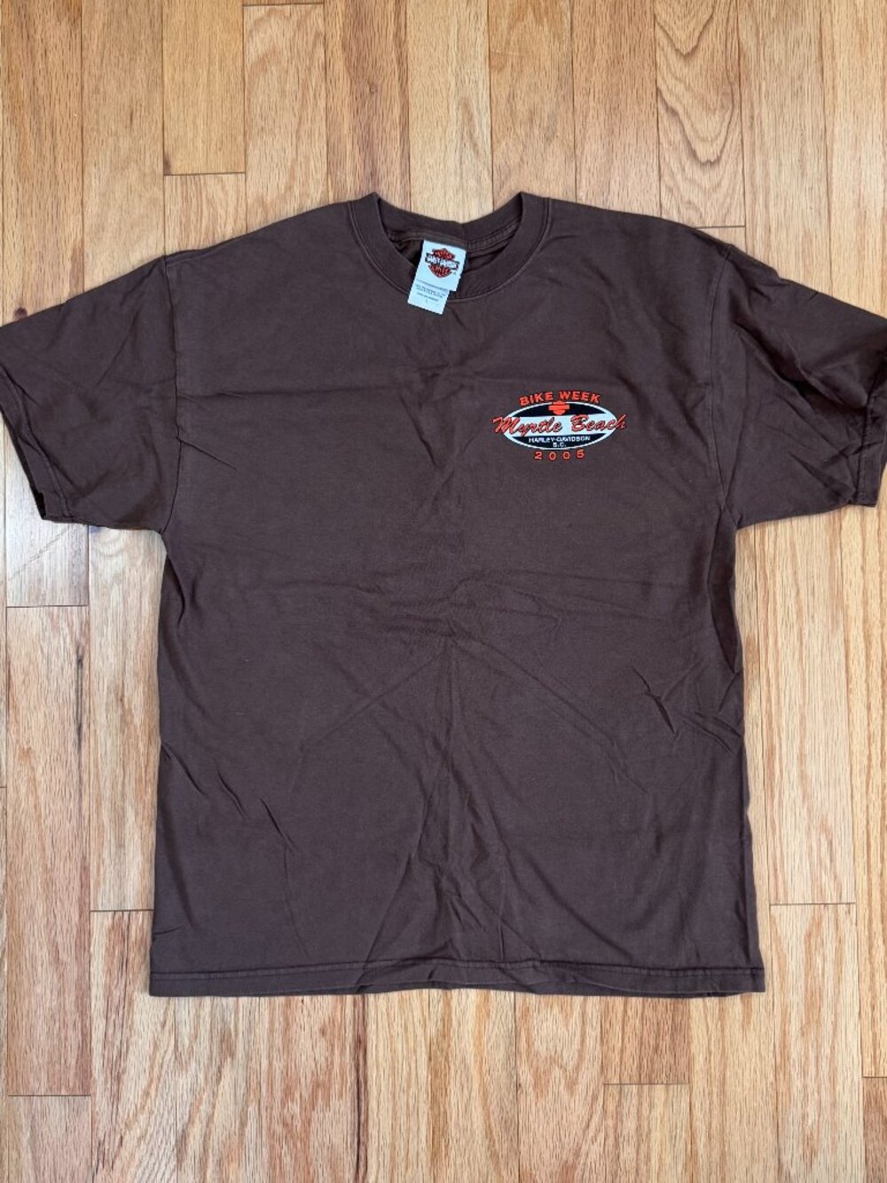 2005 Harley Davidson Myrtle Beach Bike Week T-Shirt Brown Large